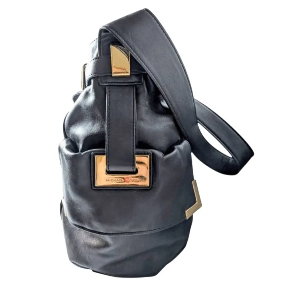 MICHAEL KORS Beverly Drawstring Black Leather Hobo Bag - Picture 5 of 10